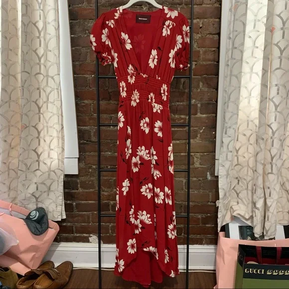 reformation brown floral dress Reformation main image 0